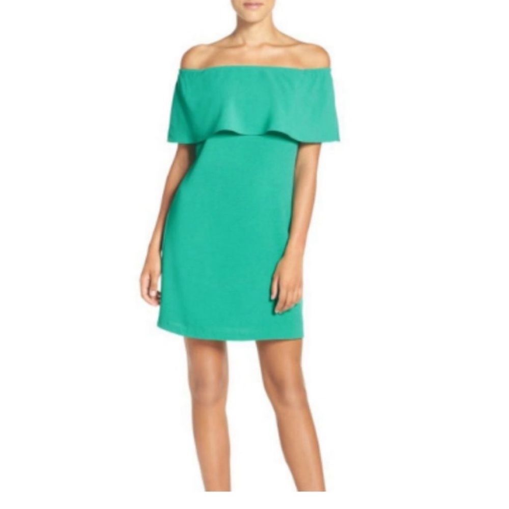 NWT Charles Henry Off the Shoulder Green Dress Size XS